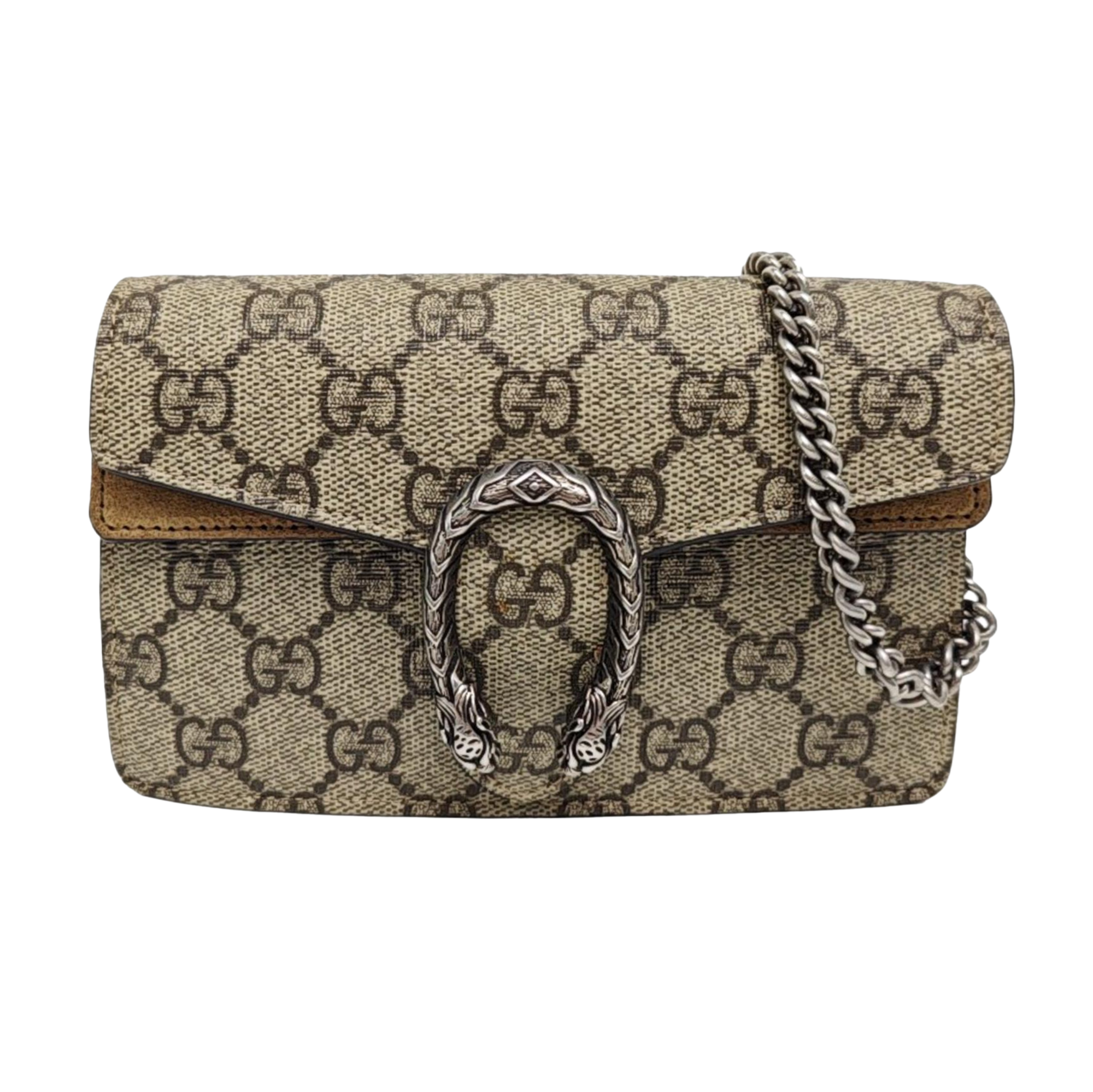Dionysus Super Mini Monogram Coated Canvas Beige