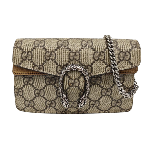 Dionysus Super Mini Monogram Coated Canvas Beige