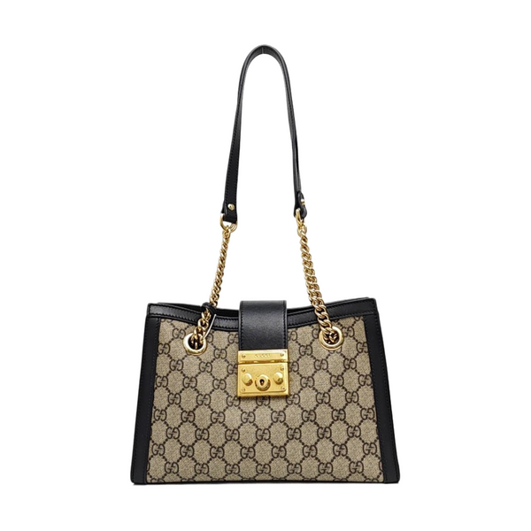 Padlock Small Monogram Coated Canvas Beige
