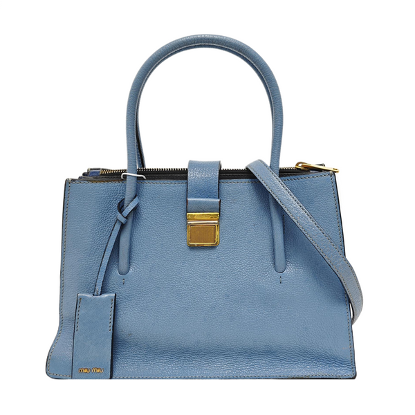 Calfskin Shoulder Bag Blue