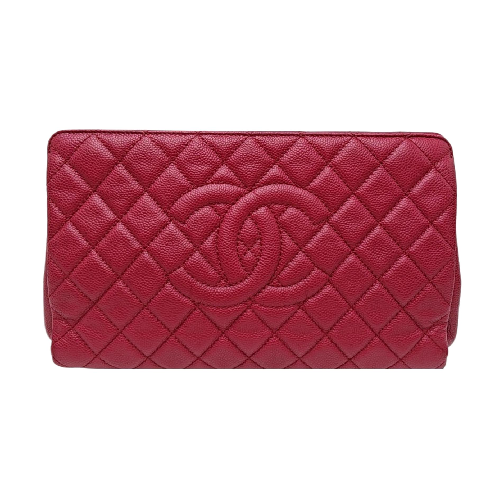 Quilted Leather Clutch Red