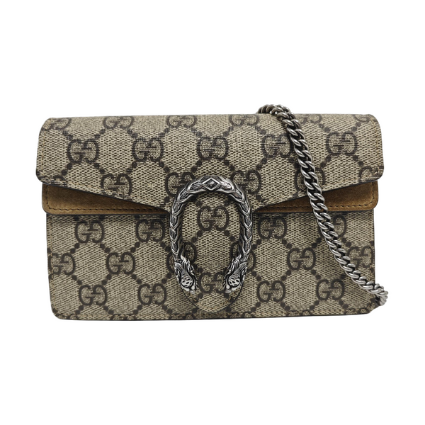Dionysus Super Mini Monogram Coated Canvas Beige