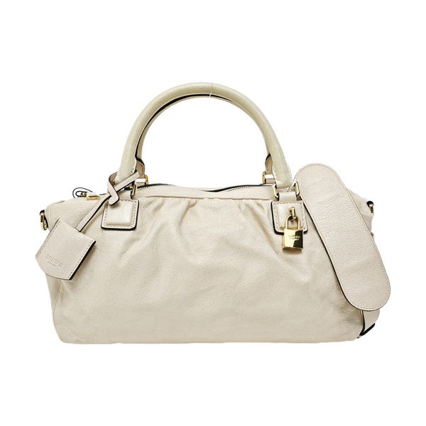 Calfskin Top Handle Bag White