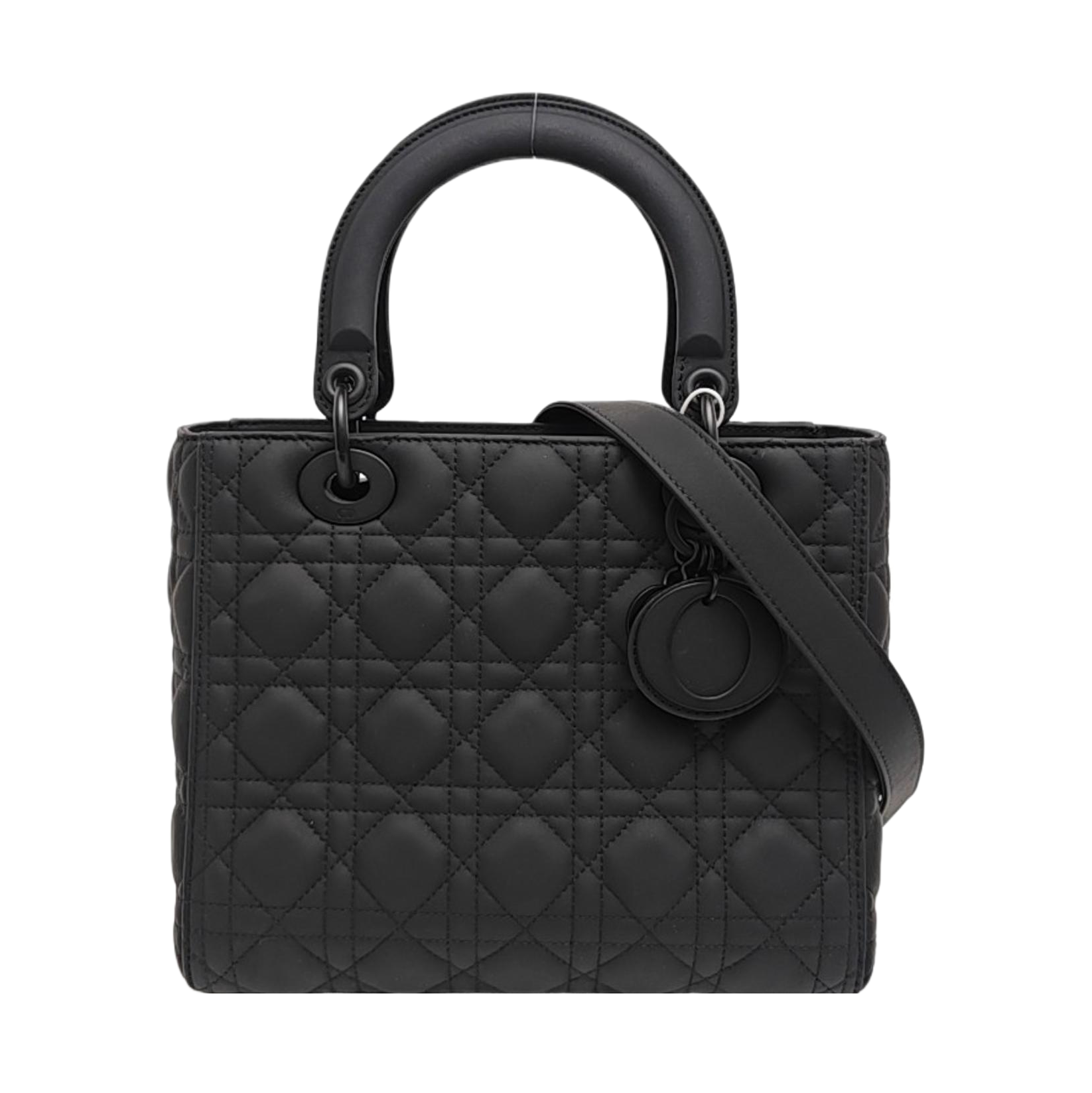 Lady Dior Medium Cannage Calfskin Black