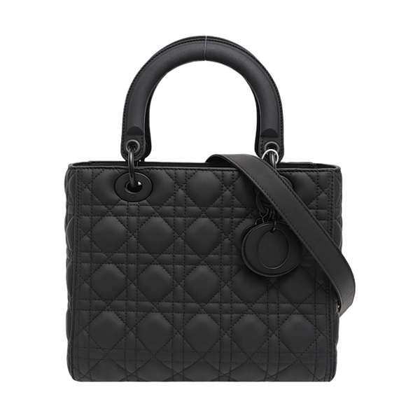 Lady Dior Medium Cannage Calfskin Black