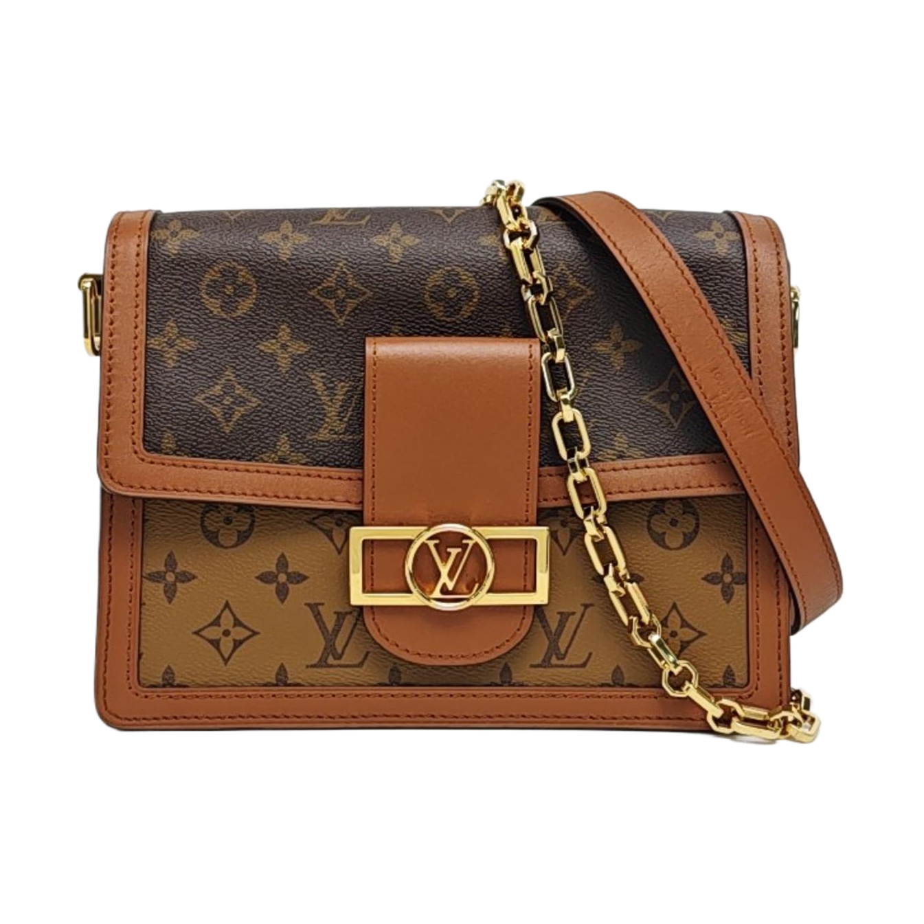 DAUPHINE MM Monogram Coated Canvas Brown