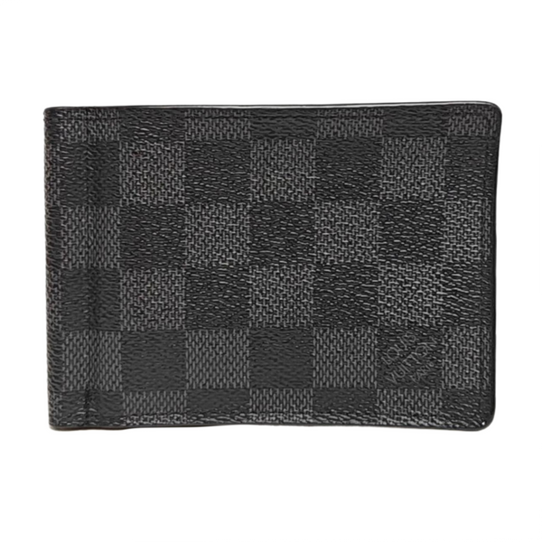 AMERIGO Damier Graphite Coated Canvas Gray Card Holder