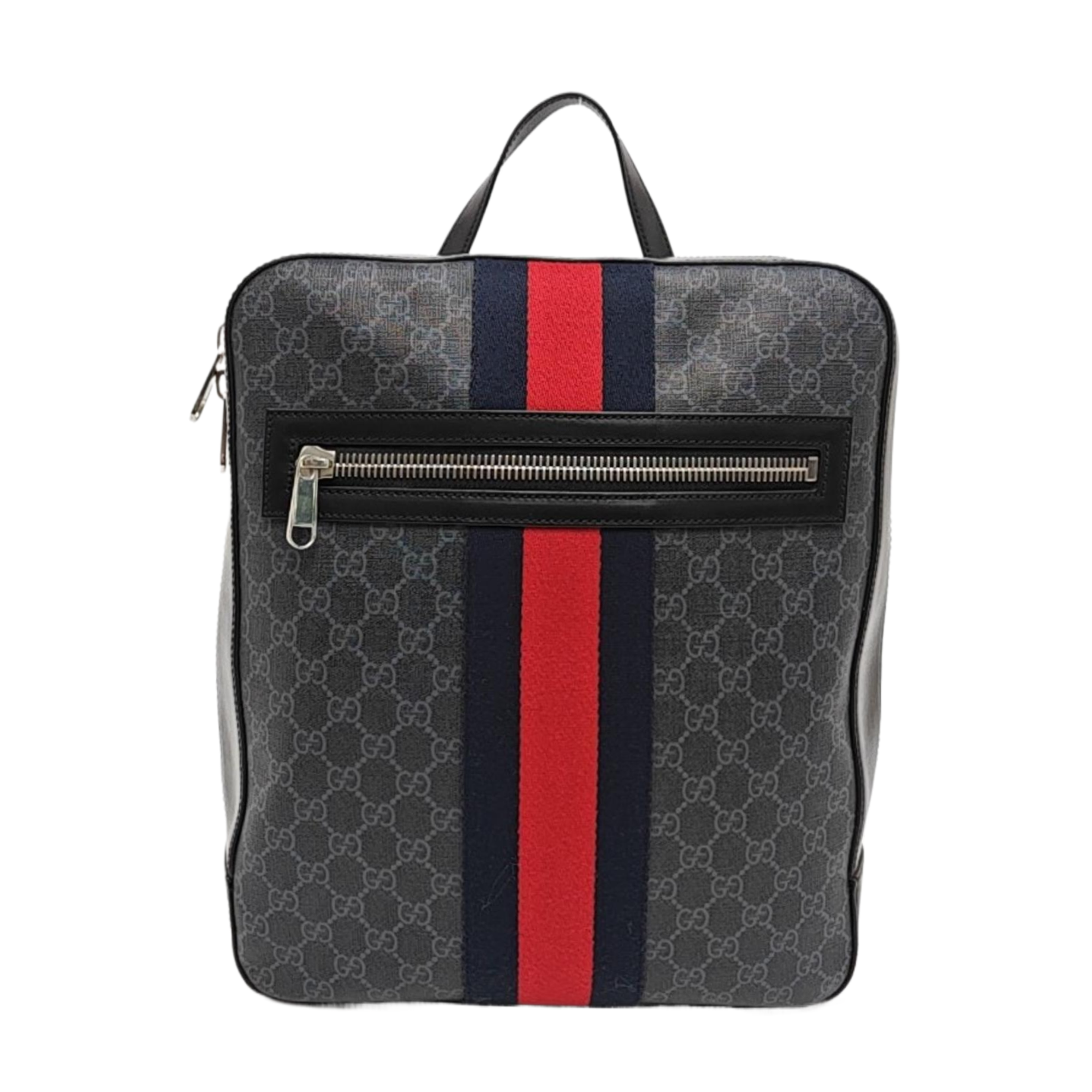 Monogram Coated Canvas Backpack Black