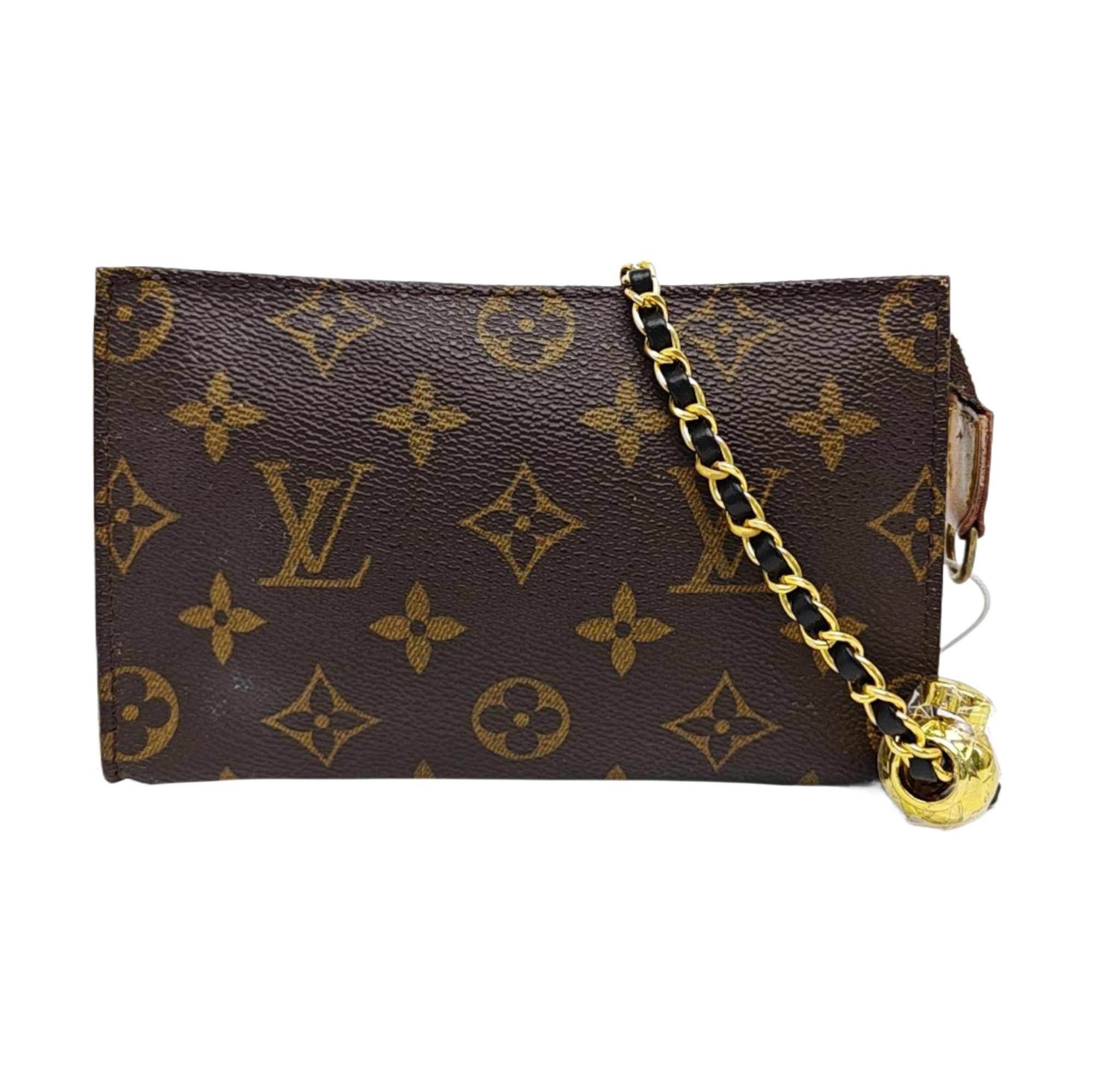 Monogram Coated Canvas Clutch Brown
