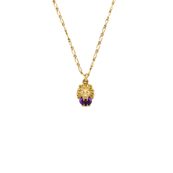 Lion Head 18k Gold Necklace