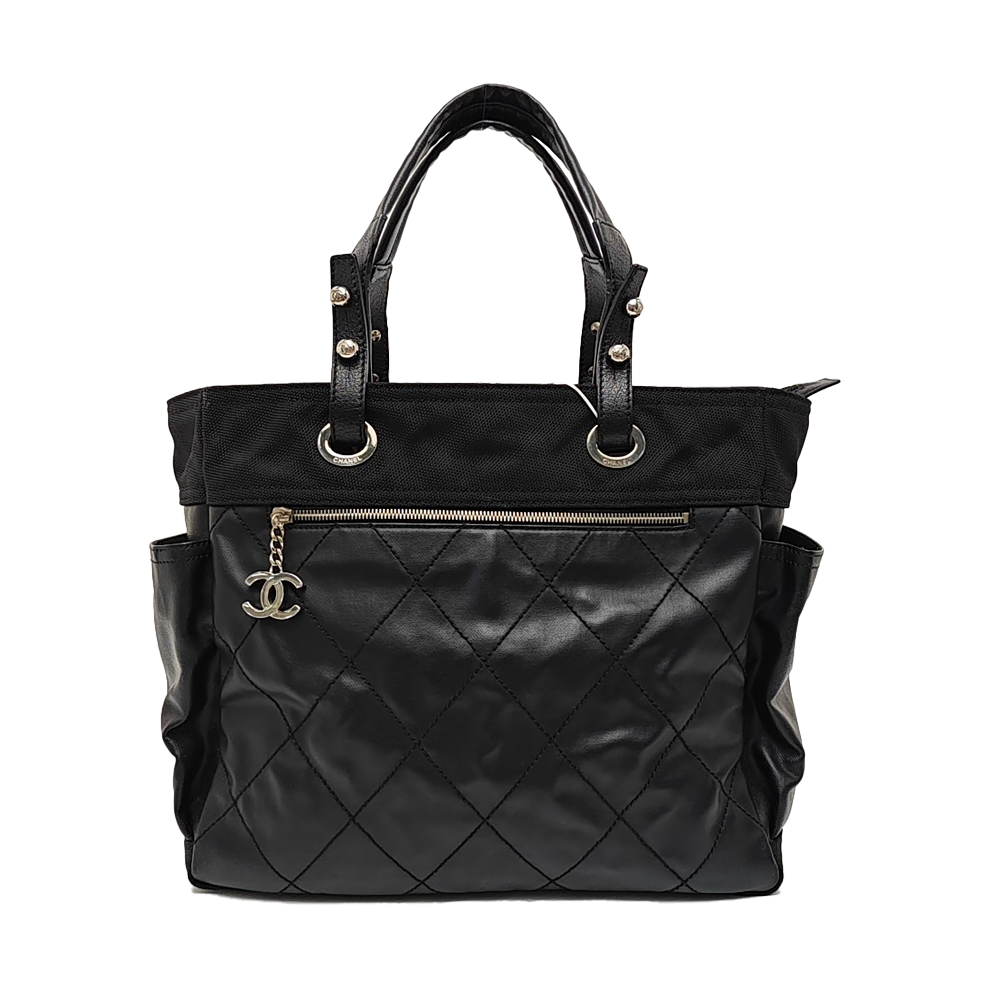 PARIS BIARRITZ Large Quilted Coated Canvas Black