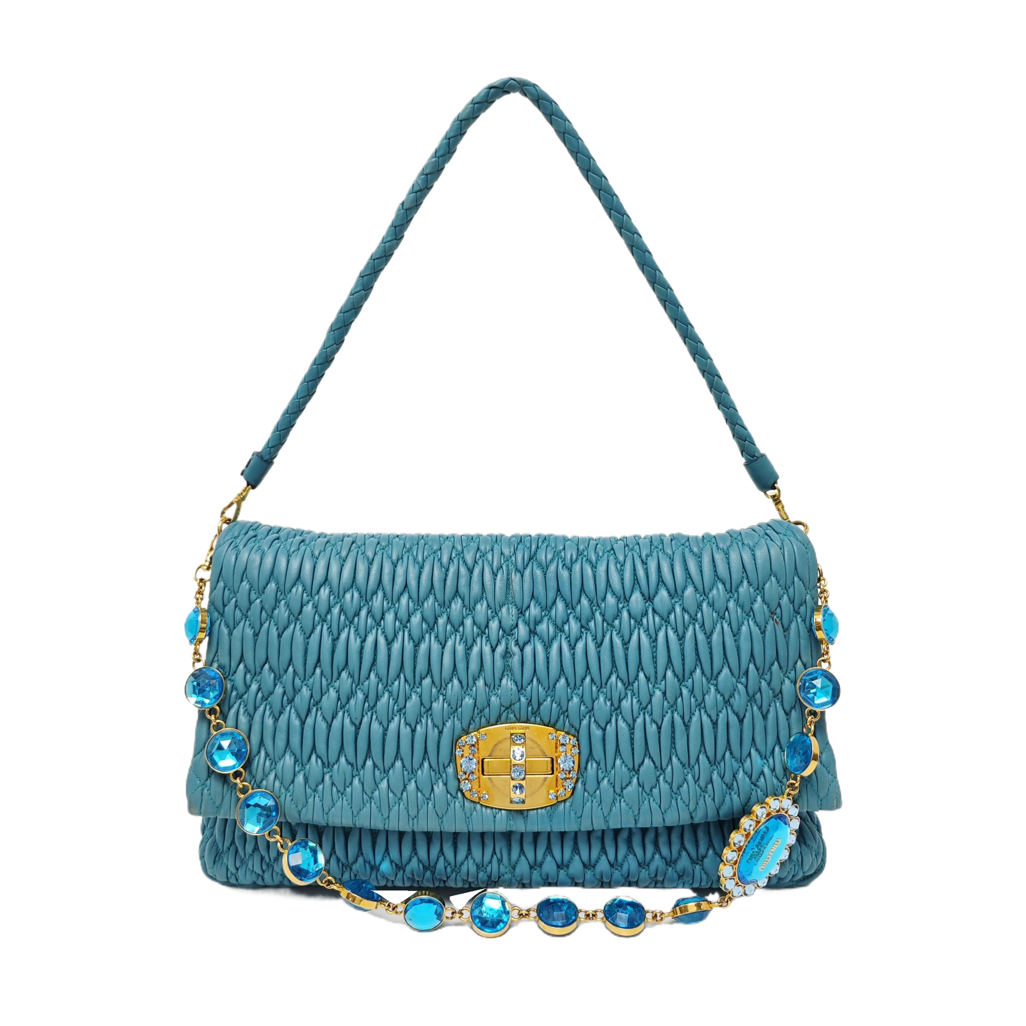 Crystal Quilted Lambskin Blue