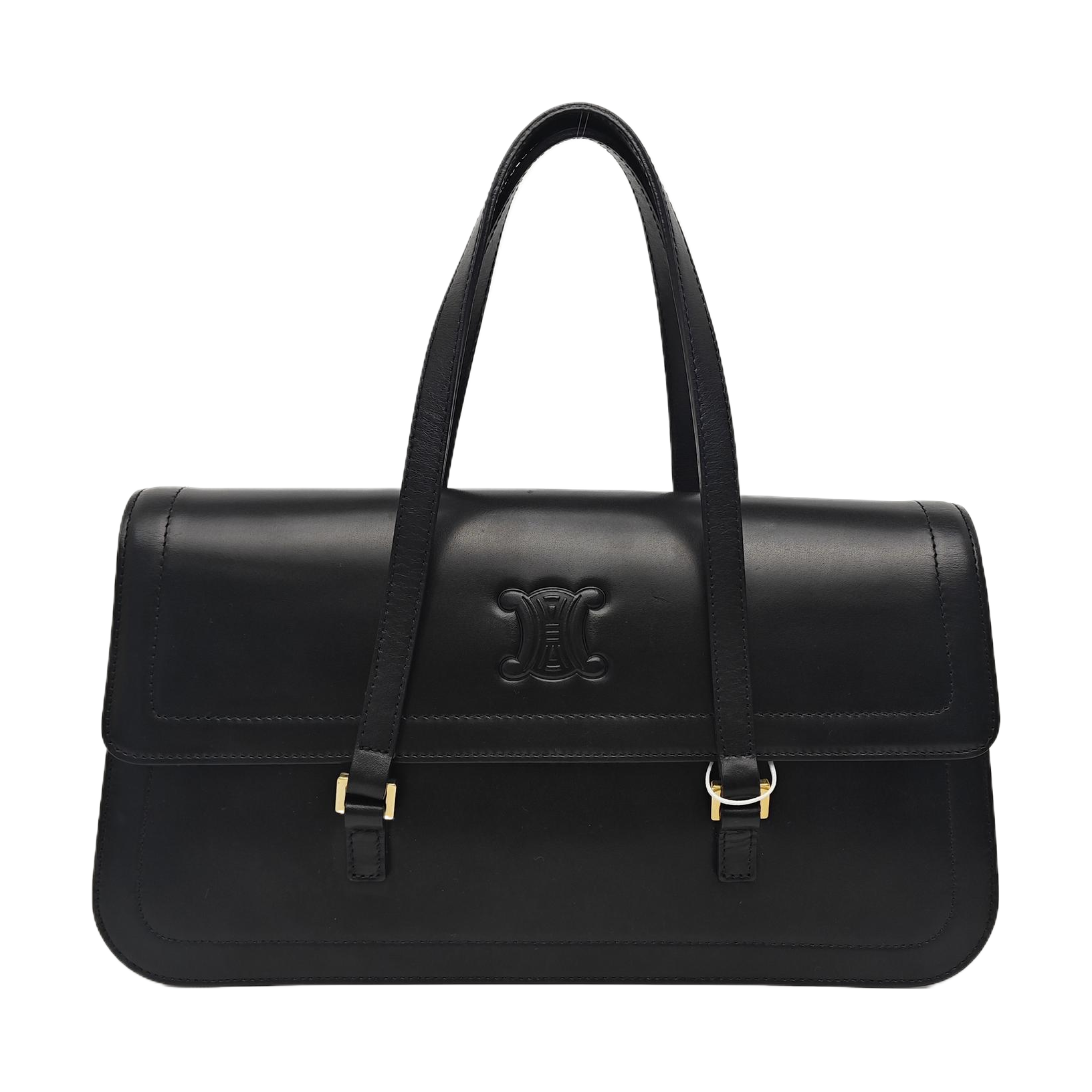 Calfskin Top Handle Bag Black
