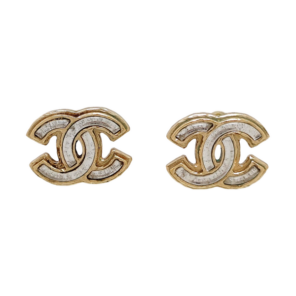CC Logo Metal Clear Stud Earrings