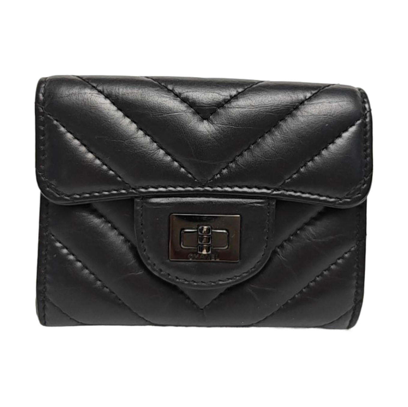 2.55 Chevron Calfskin Black Wallet