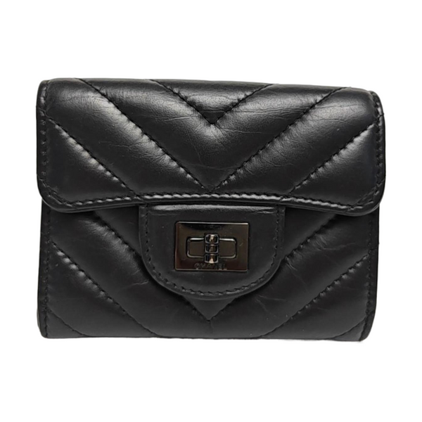 2.55 Chevron Calfskin Black Wallet