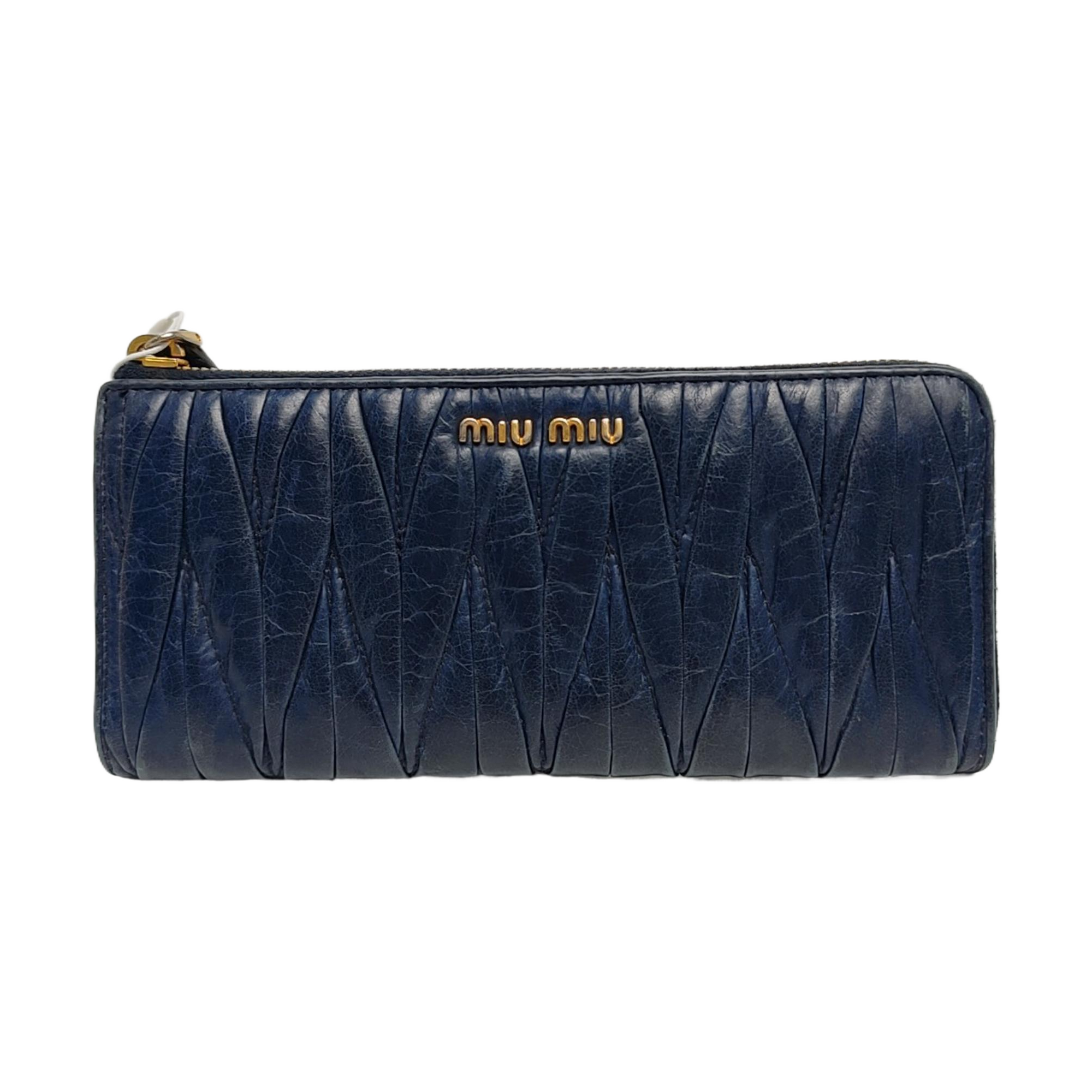 Quilted Lambskin Wallet Blue