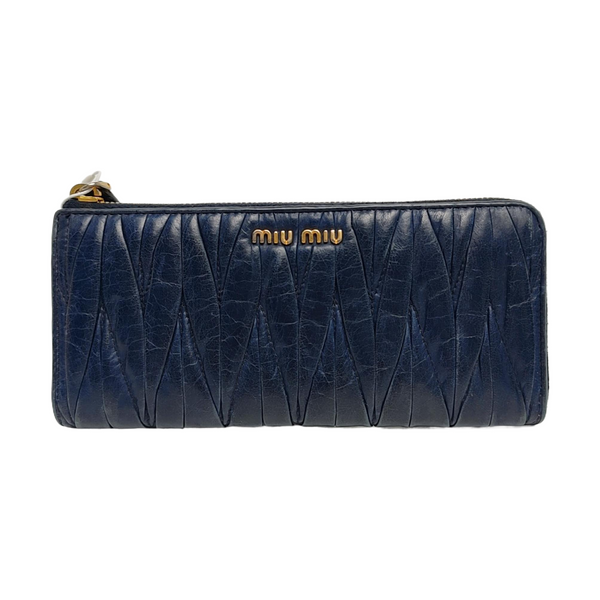 Quilted Lambskin Wallet Blue