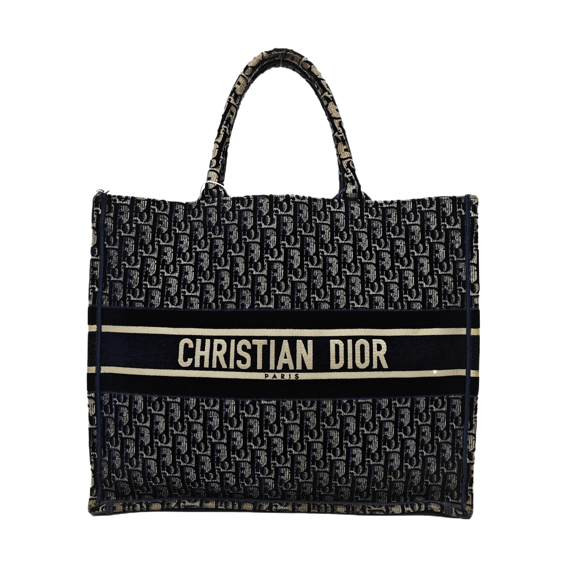 Book Tote Large Oblique Velvet Blue