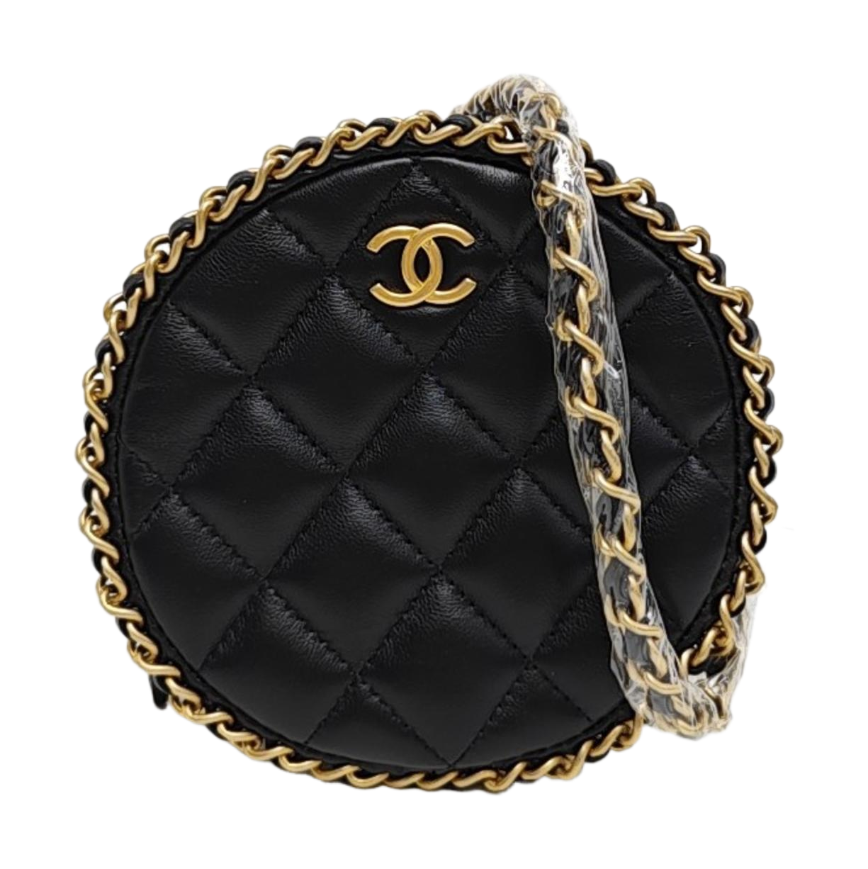 Quilted Lambskin Shoulder Bag Black