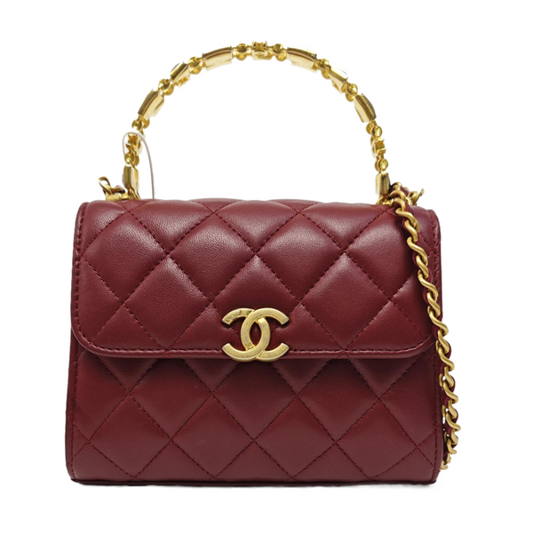 KELLY Medium Quilted Lambskin Red