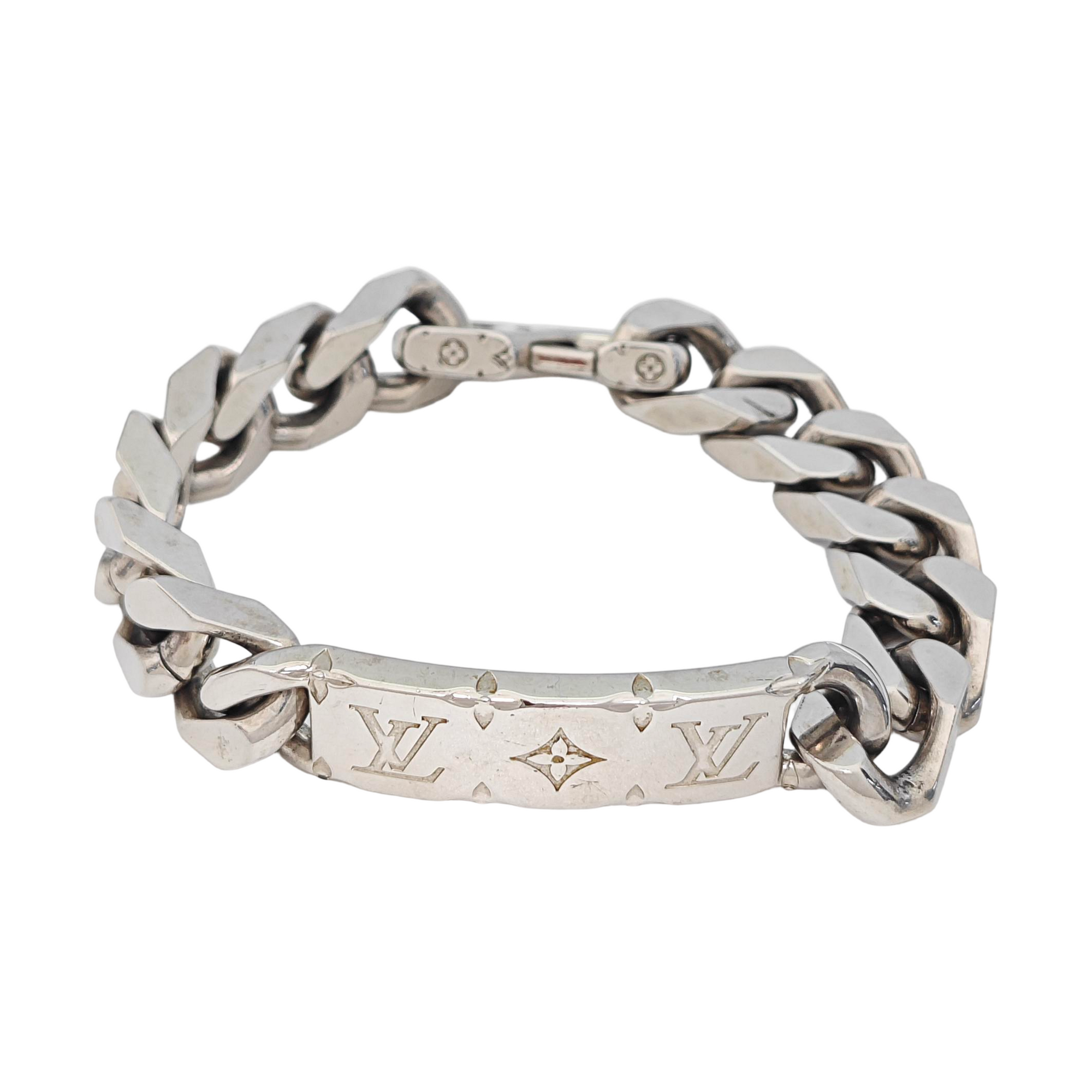 Monogram Metal Silver Bracelet