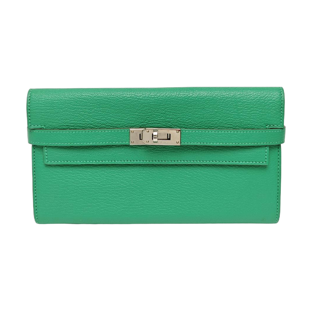 Kelly 20 Lambskin Green Wallet