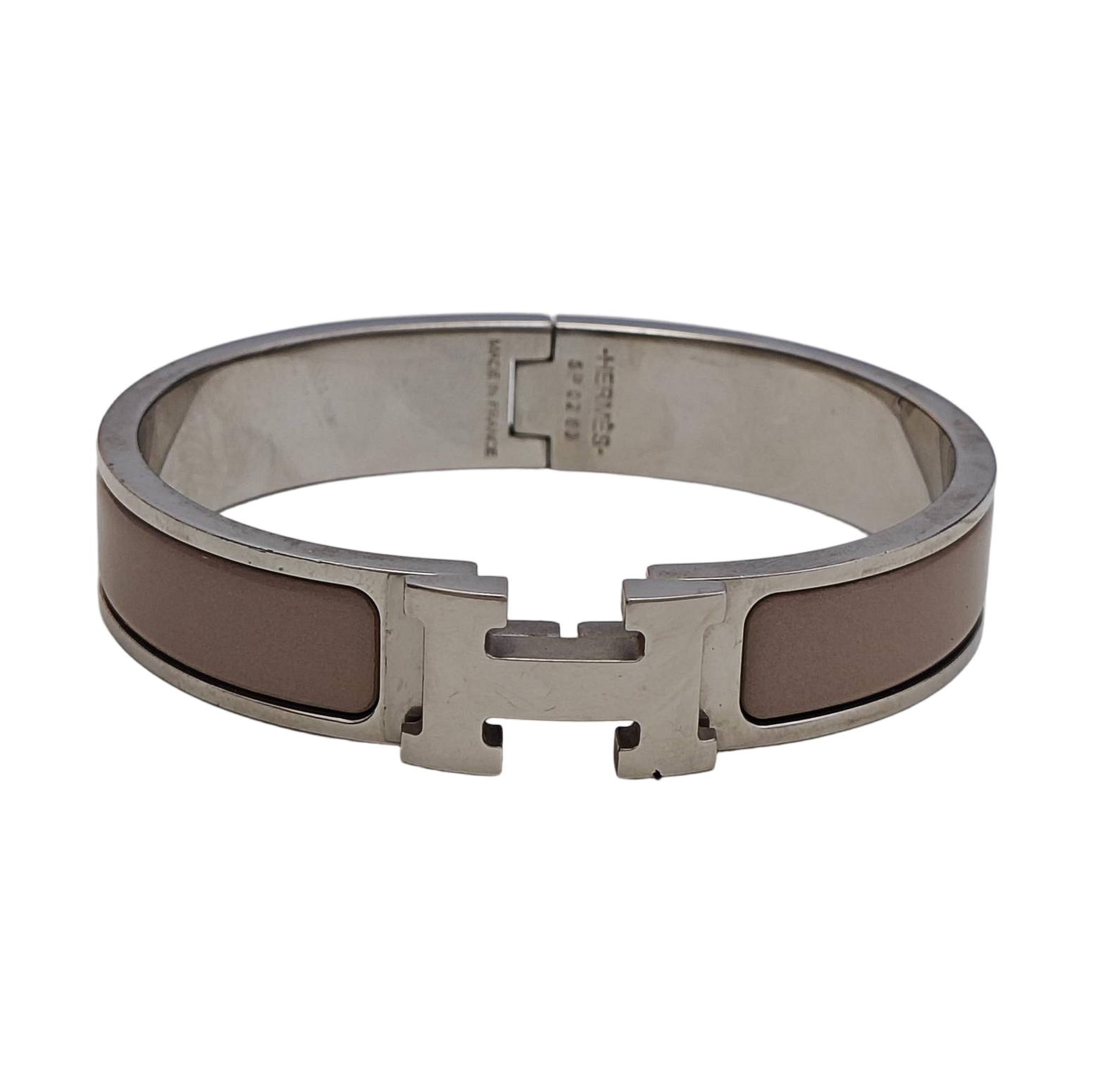Clic H Metal Silver Bangle