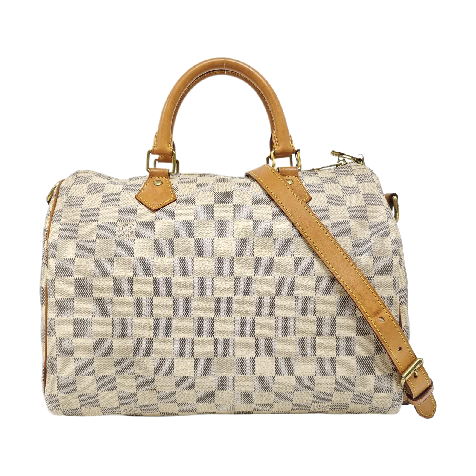 SPEEDY 30 Monogram Coated Canvas White
