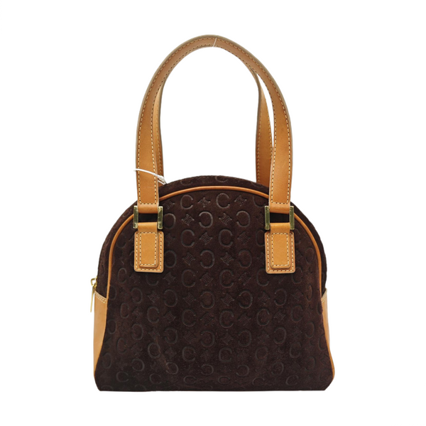 Suede Top Handle Bag Brown