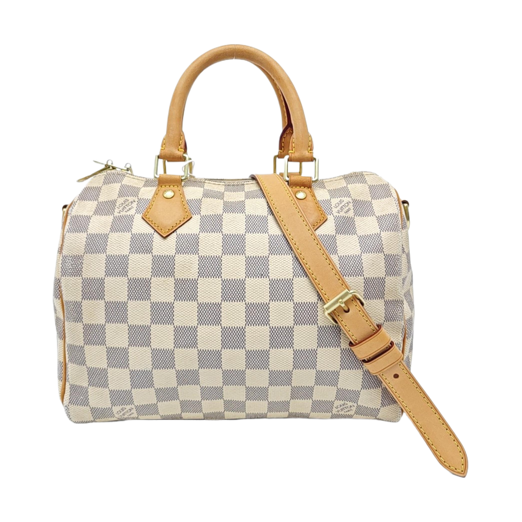 SPEEDY 25 Damier Azur Coated Canvas White