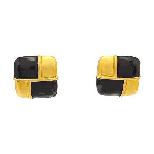Metal Black Clip On Earrings