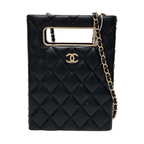 Quilted Grained Calfskin Black