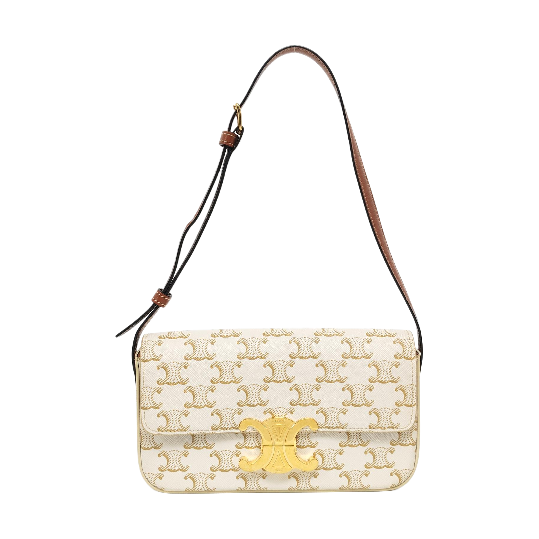 Authenticated pre-owned  TRIOMPHE Coated Canvas White - Shoulder Bag at Looply