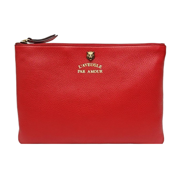 Calfskin Clutch Red