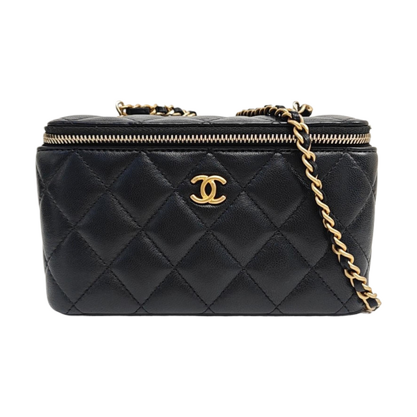 VANITY CASE Small Quilted Lambskin Black