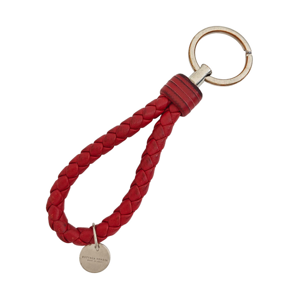 Leather Bag Charm Red