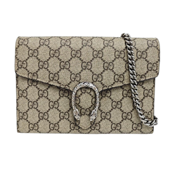 Dionysus Mini Monogram Coated Canvas Beige
