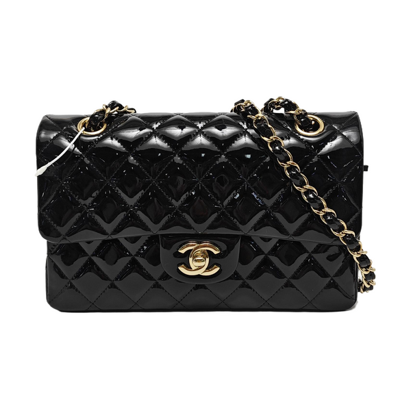 CLASSIC FLAP Quilted Patent Leather Black