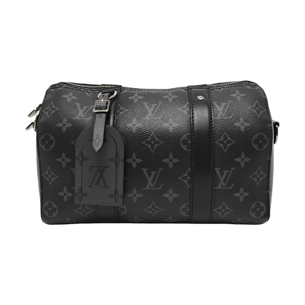 KEEPALL Monogram Coated Canvas Black