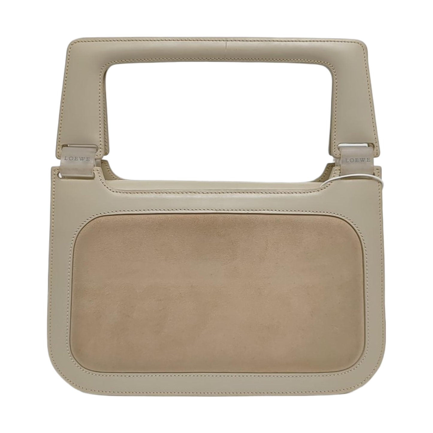 Suede Top Handle Bag Beige