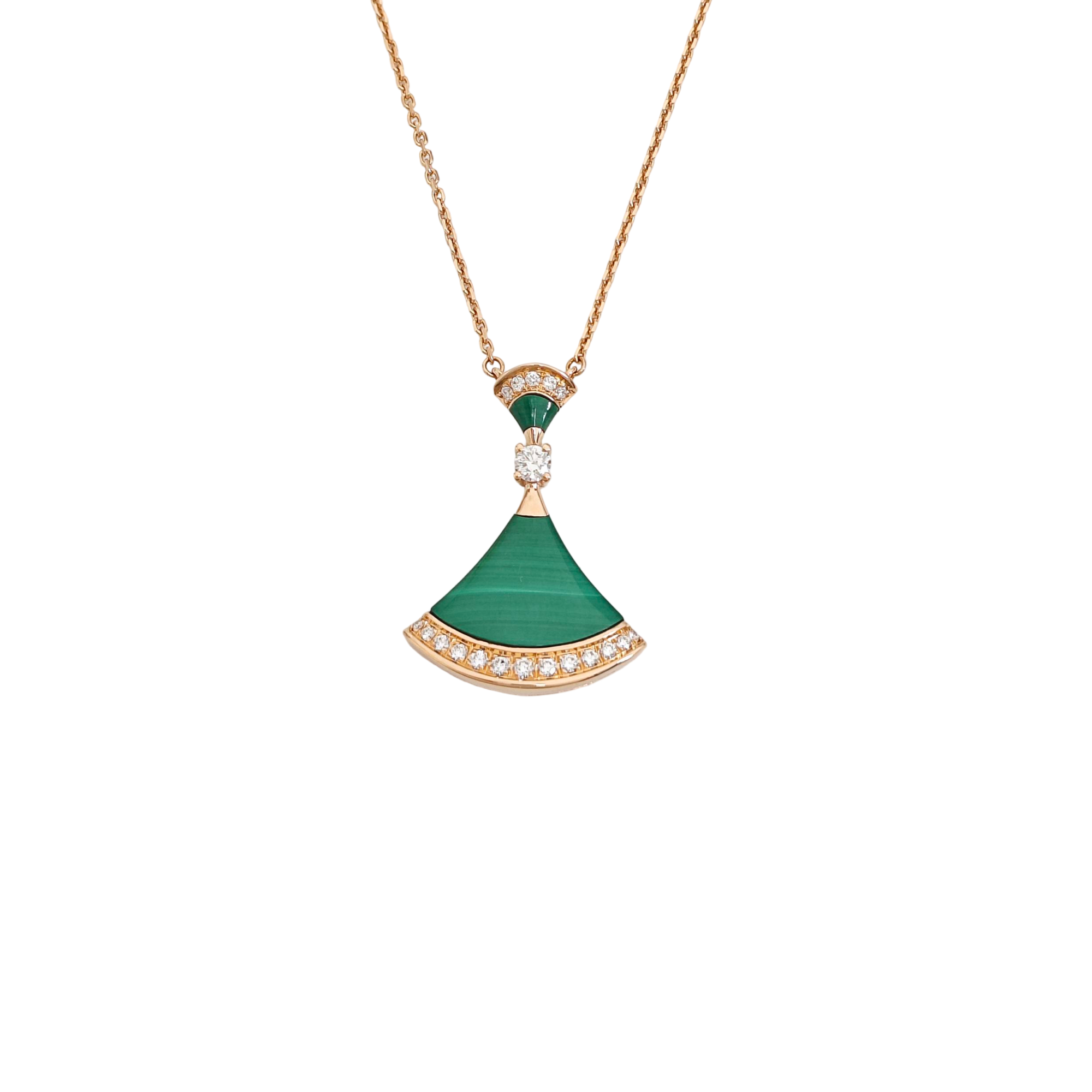 DIVAS' DREAM 18k Rose Gold Green Necklace