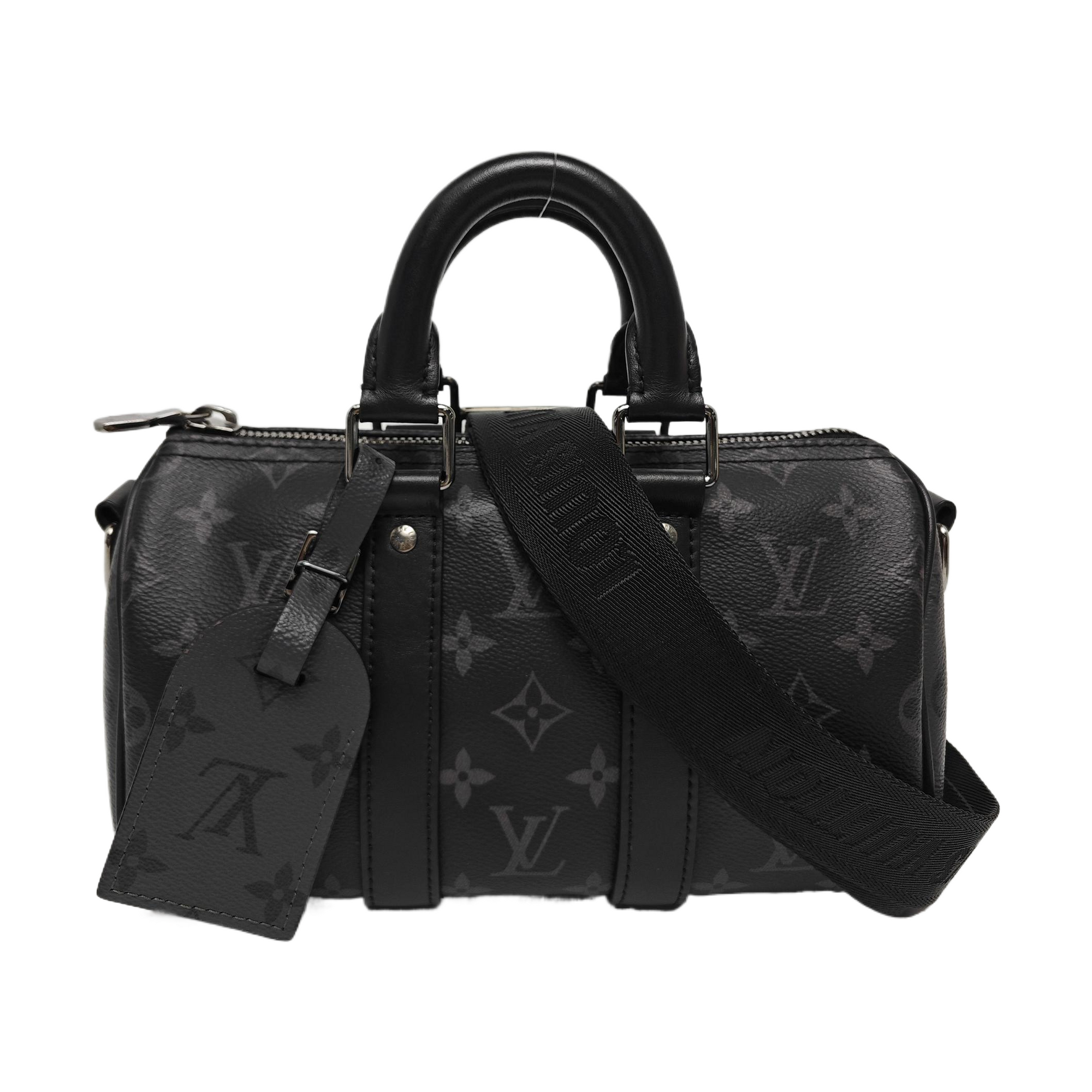 KEEPALL 25 Monogram Coated Canvas Black