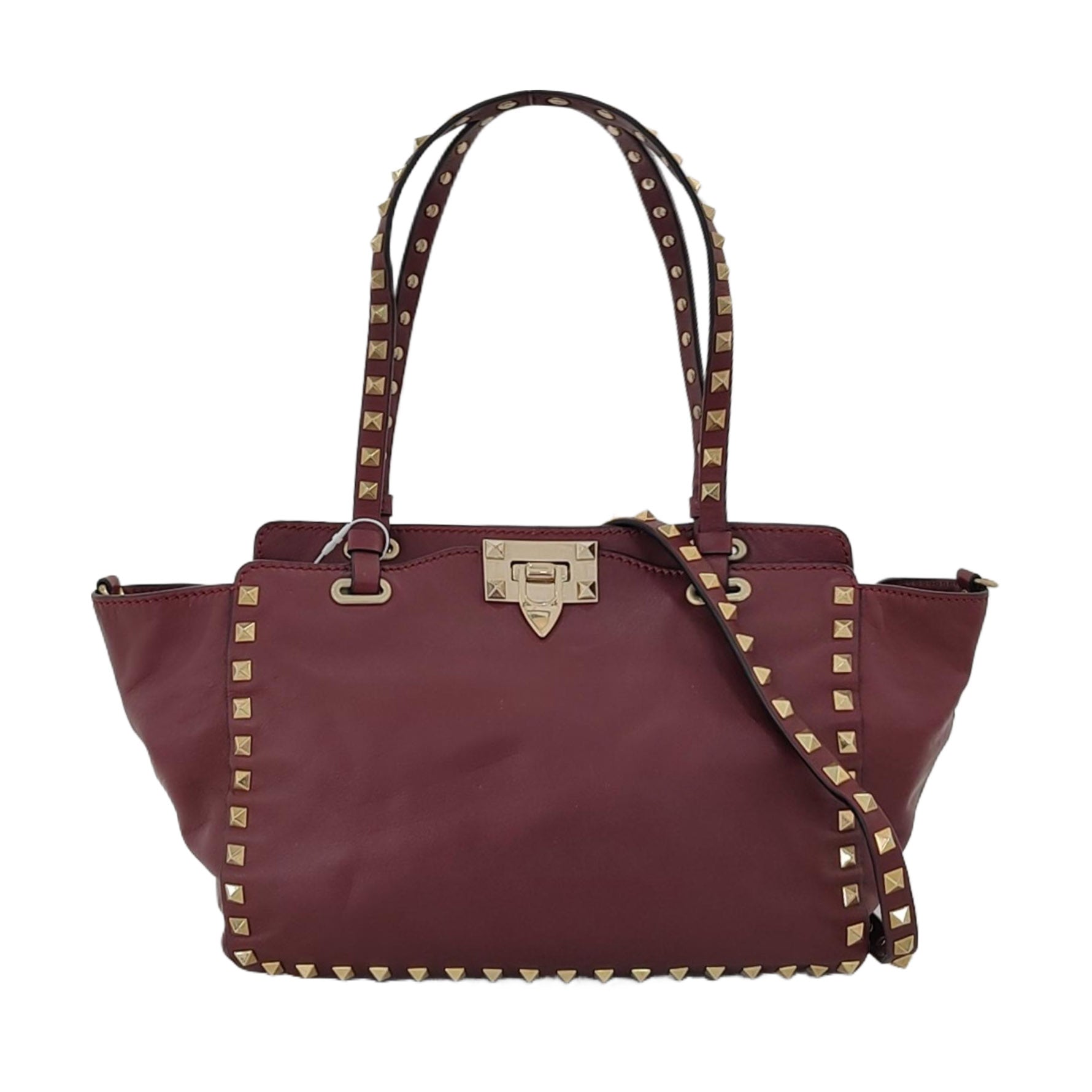 Rockstud Small Calfskin Red