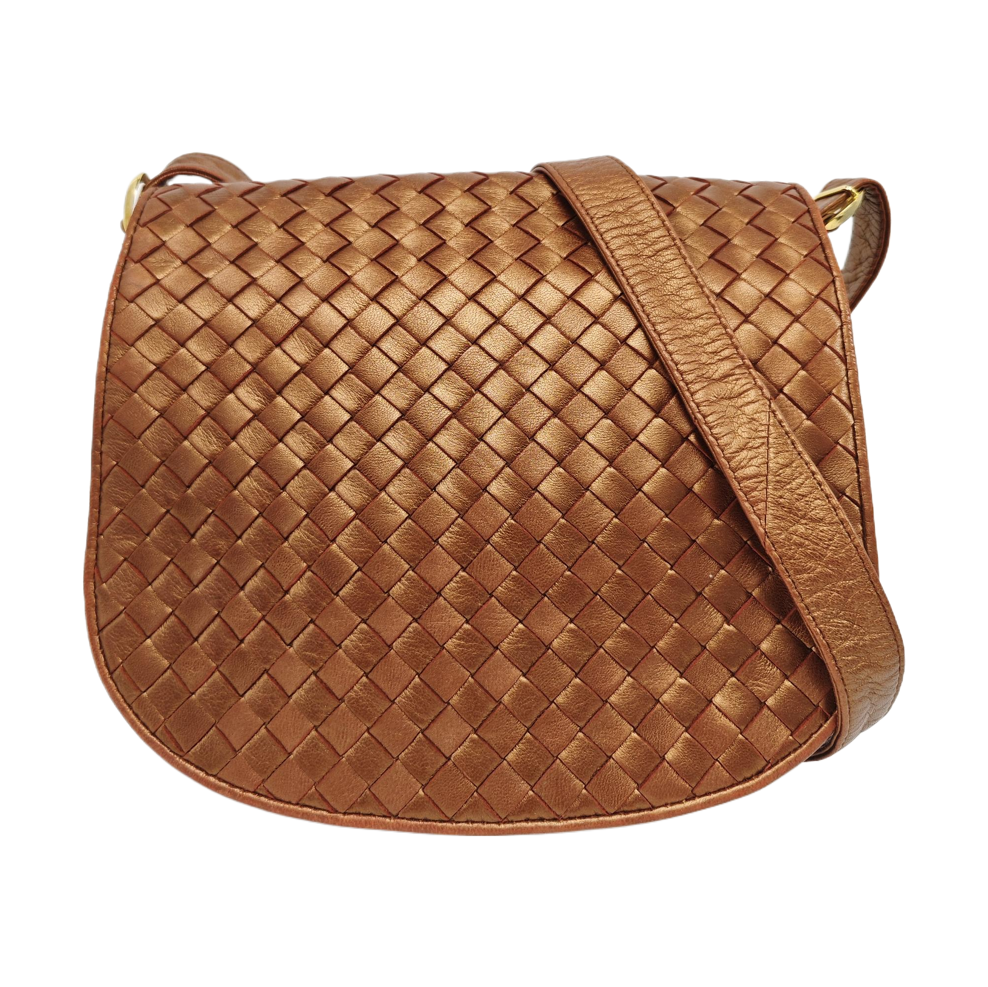 Lambskin Shoulder Bag Brown