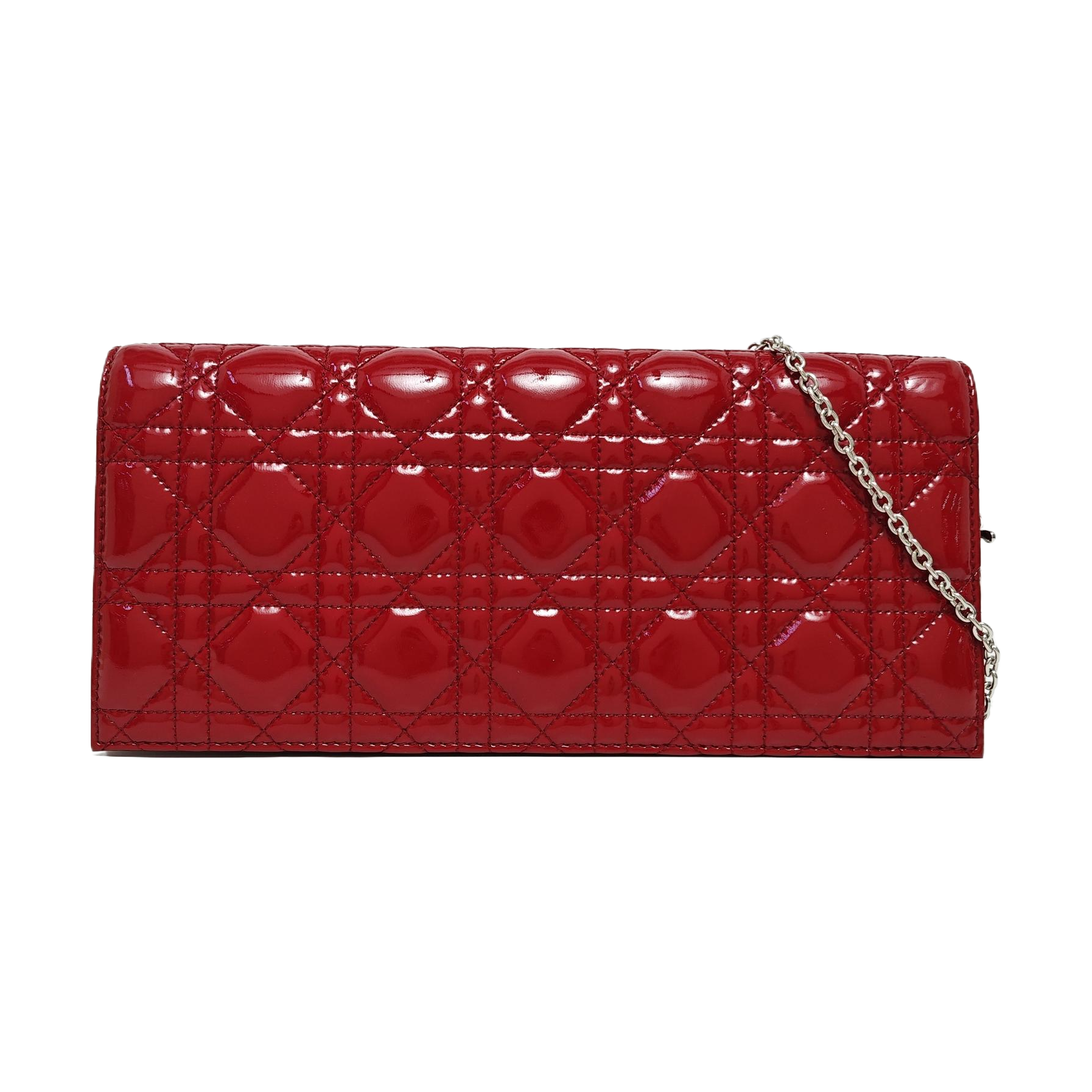 Lady Dior Medium Cannage Patent Leather Red