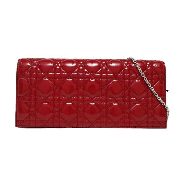 Lady Dior Medium Cannage Patent Leather Red