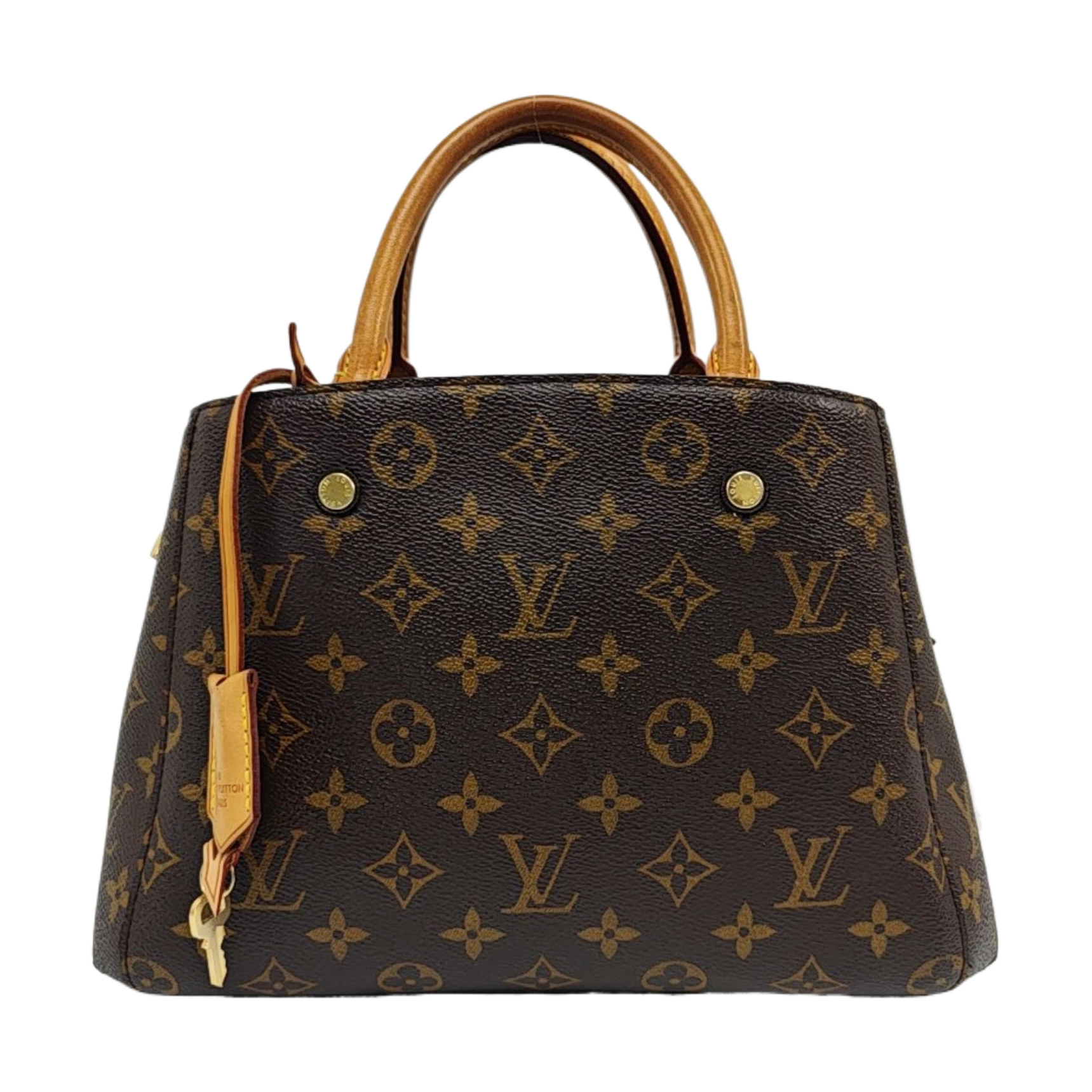MONTAIGNE BB Monogram Coated Canvas Brown