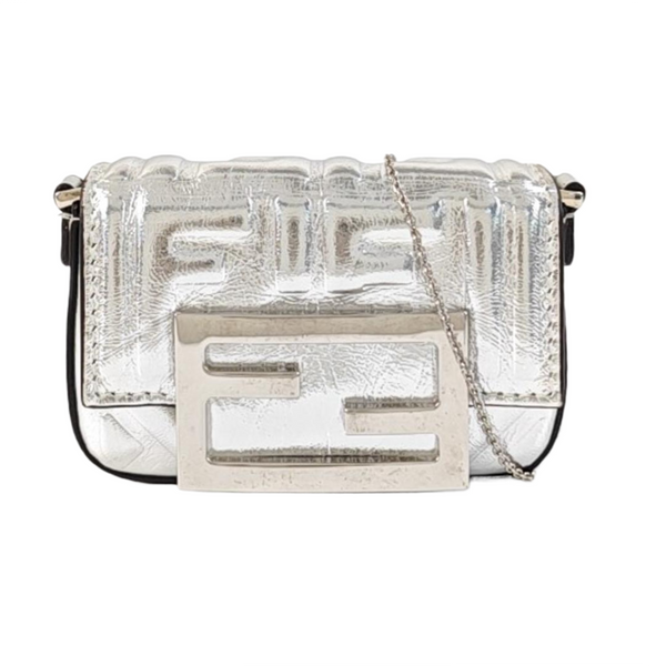 Baguette Super Mini Calfskin Silver