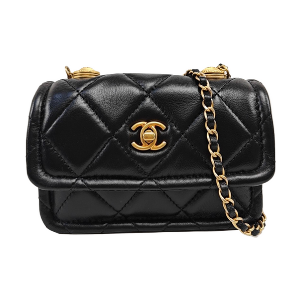 BIJOUX FLAP Quilted Lambskin Black